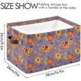 thumbnail image 4 of GZHJMY Thanksgiving Pumpkin Rectangular Storage Bin, Collapsible Toy Storage Bins, Waterproof Canvas Rectangular Storage Bin with Leather Handles for Home Closets,Bedrooms,Kids Toy,Gift Baskets, 4 of 7