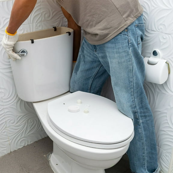 Masteelf White Plastic Toilet Bolt Covers for Bathroom Use 2 Pair Decorative Caps to Cover Hardware Parts