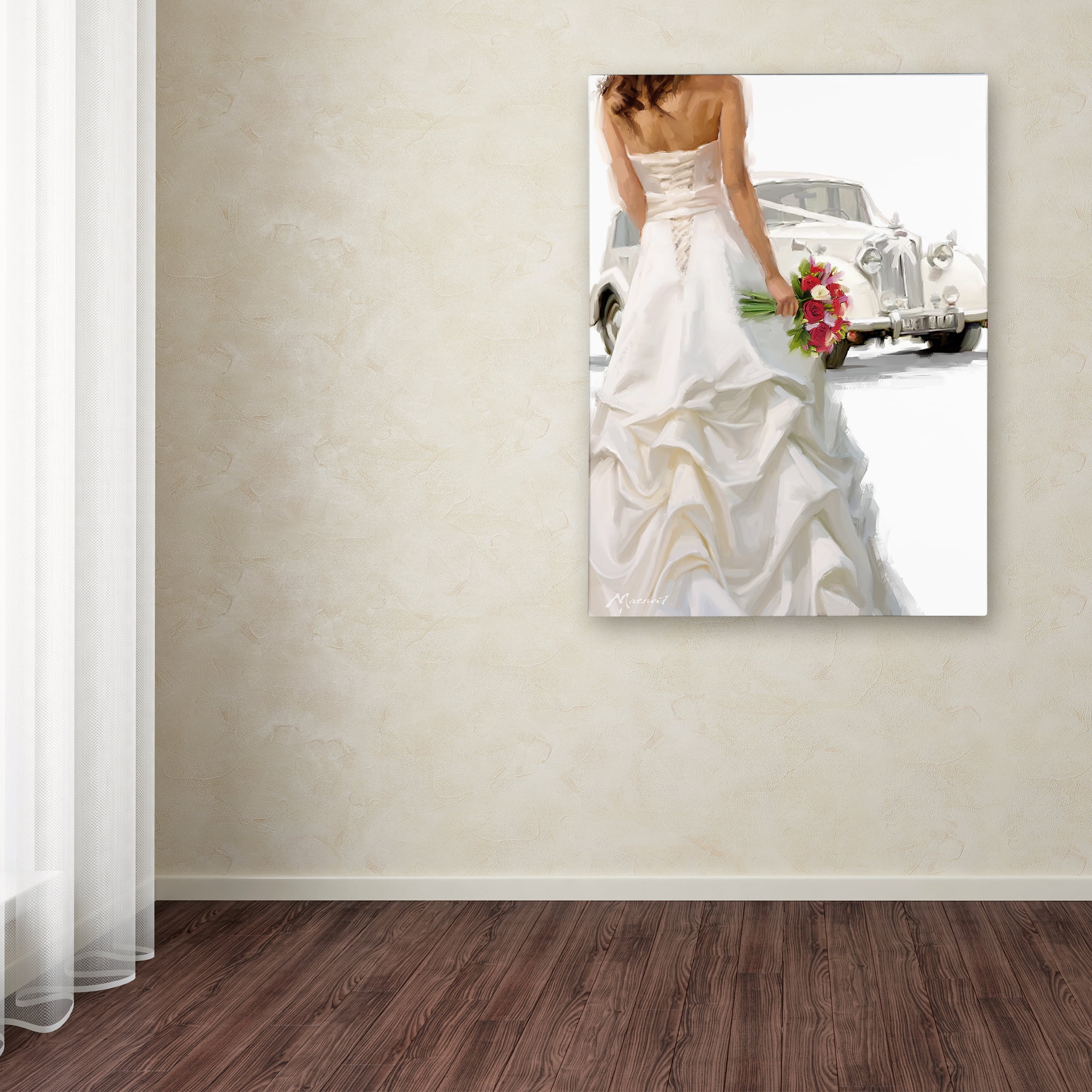 Trademark Fine Art 'Bride And Car' Canvas Art by The Macneil Studio