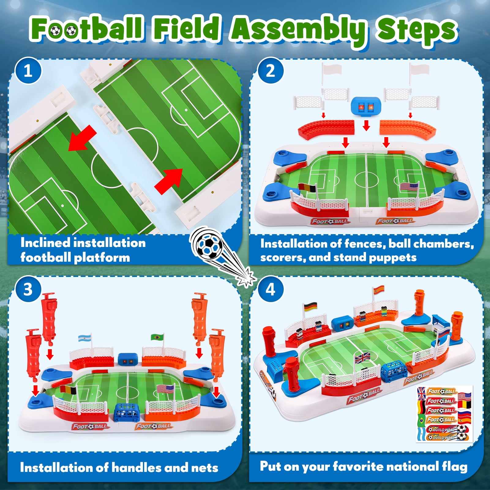 Mini Foosball Table Game, Gifts for 3-12 Year Old Kids Boys Tabletop Soccer Games, Soccer Pinball for Indoor Game for Adults Kids Family