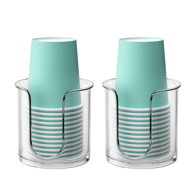 Dispensador de vasos de baño BYAWAY para encimera de tocador (paquete de 2)