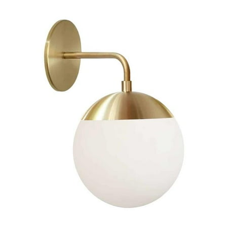 

Dainolite DAY-141W-AGB 7 in. Dayana 1 Light Halogen Wall Sconce Aged Brass with White Glass