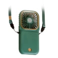 thumbnail image 1 of Ventilador Portátil de Cuello con USB Recargable, Plegable y Ajustable, Ideal para Viajes, Oficina y Actividades al Aire Libre, Color Verde, Batería de 3000mAh, 3 Velocidades y Soporte para Teléfono, 1 of 6