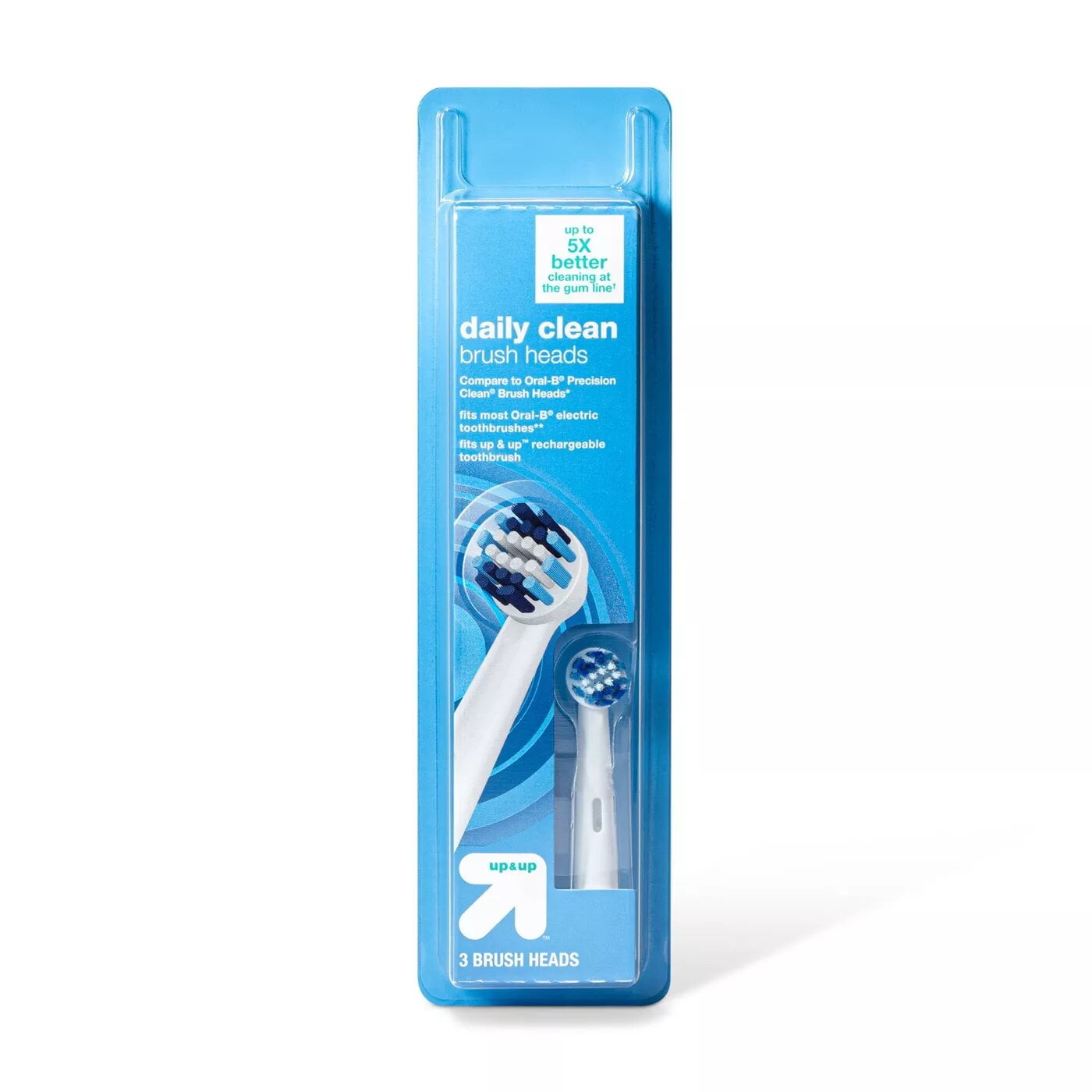 3ct up/&up Daily Clean Brush Heads Fits up/&up Rechargeable Toothbrush and More