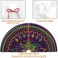 thumbnail image 3 of Festival Purple Christmas Tree Skirt Fleur De Lis Funny Tree Mat for Farmhouse Xmas Holiday Party Decorations Indoor Outdoor 36 Inch, 3 of 6
