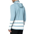 thumbnail image 6 of LTTVQM Unisex Adult Lightweight Full Sun Protection Hooded Long Sleeve Pullover Clean Dual Color Band Stripe Print Attached Face Mask Trekking Boating Top Light Blue XL, 6 of 6