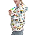 thumbnail image 2 of Balery Cartoon Monster Trucks Pattern Womens Long Sleeve Hoodie, Pullover Hooded Sweatshirt, Kangaroo Pocket Hoodie with Eye-catching Drawstrings-X-Large, 2 of 7