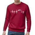 thumbnail image 4 of Mens Sweatshirts Game Day Rugby Print Casual Long Sleeve Hoodless Crew Neck Tops Casual Loose Comfortable Outdoor Activities Sweatshirt for Men Red L, 4 of 4