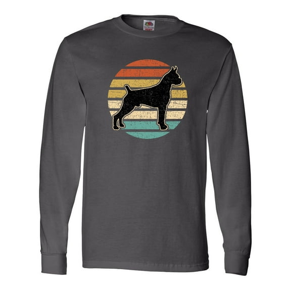 Inktastic Boxer Dog Vintage Silhouette Long Sleeve T-Shirt