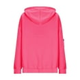 thumbnail image 5 of AINIYS Boys Girls Cardigan Sweatshirt Solid Color Casual Zipper Sweatshirt Cardigan Hoodie with Eye Mask and Zipper Girls' Tops Hot Pink 7 Years, 5 of 8