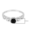 thumbnail image 3 of Mooneye 925 Sterling Silver Black Spinel Cushion 6mm Women's Solstic Engagement Ring, 0.75 Ct, 3 of 4