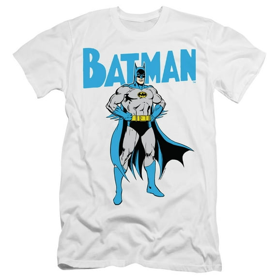 Batman Stance S/S Adult 30/1 T-Shirt-White