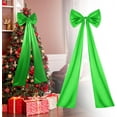 thumbnail image 6 of Scheam 47 inch Christmas Large Satin Bows with Long Tail 1 Pack Green Christmas Tree Topper Decorative Bow,Reusable DIY Wreath Bow,for Wedding Holiday Home Party Supplies, 6 of 7