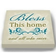 thumbnail image 1 of MuralMax Inspirational Quote Wall Decor - Bless This Home & All Who Canvas Art - Gifts For Wedding Anniversary, Bridal Showers, Parents, Grandparents, Office Parties - Color, Beige - Size 30 x 30, 1 of 5