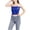 Blue, variant on Women's Casual Tube Top Square Neckline Pull-On Sequin Stretchable Skinny Solid Color for Casual