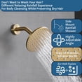 thumbnail image 4 of Shower System Brushed Gold Push Button Diverter Shower Faucet with in Handheld Ceiling Mount Shower Head with Wall Mount Shower Head, 4 of 6