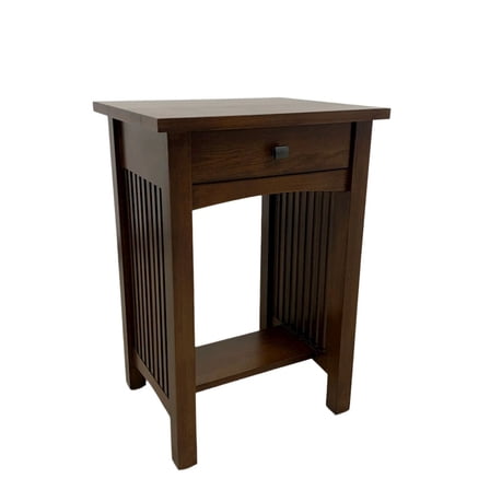 Crafters and Weavers Mission 1 Drawer Spindle End Table - Walnut