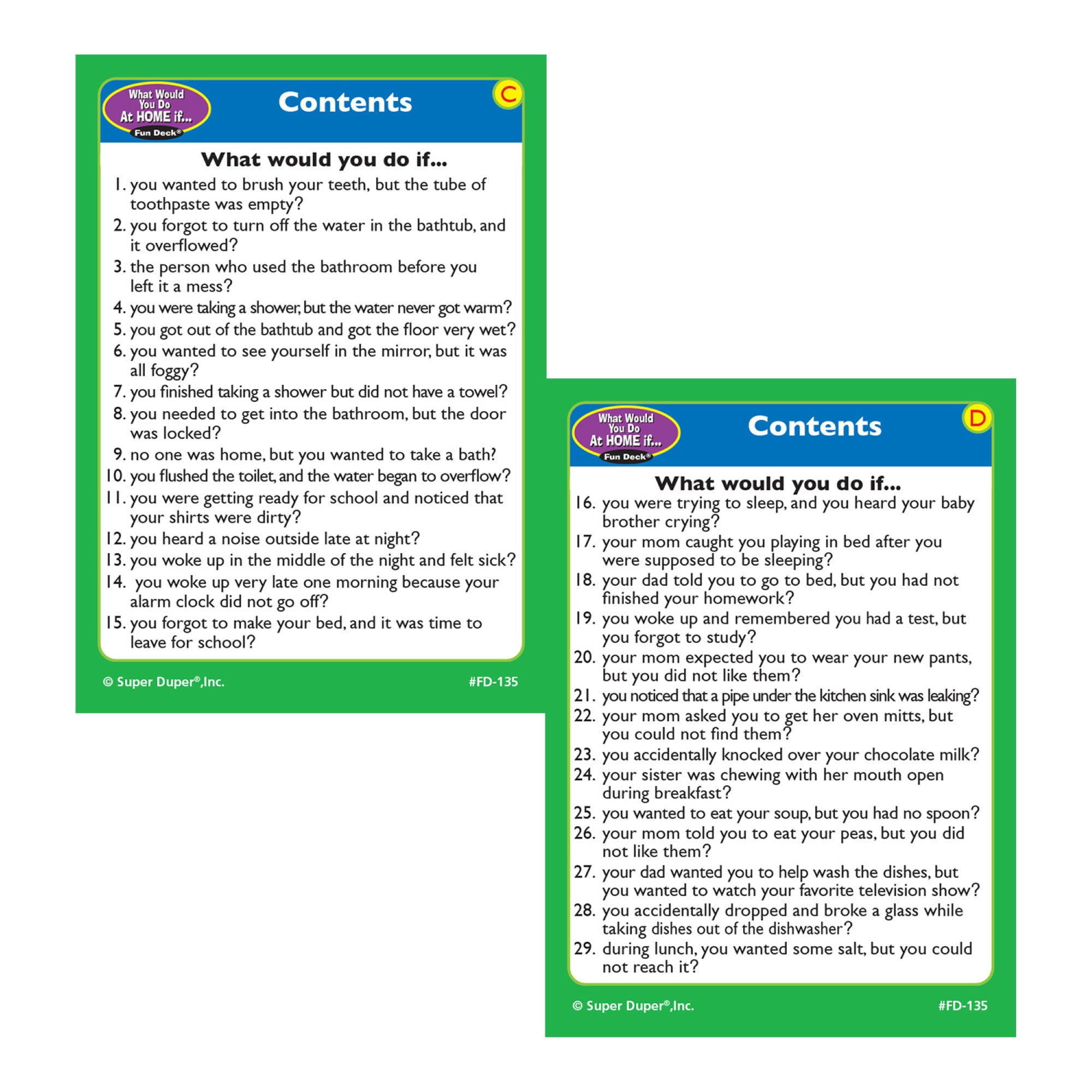 Super Duper® "What Would You Do At Home If …" Fun Deck Cards