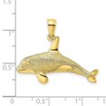 thumbnail image 2 of 30.15mm 10k Solid Yellow Gold 2-d Textured Killer Whale Charm Pendant Necklace for Women - 3.0 Grams, 2 of 2
