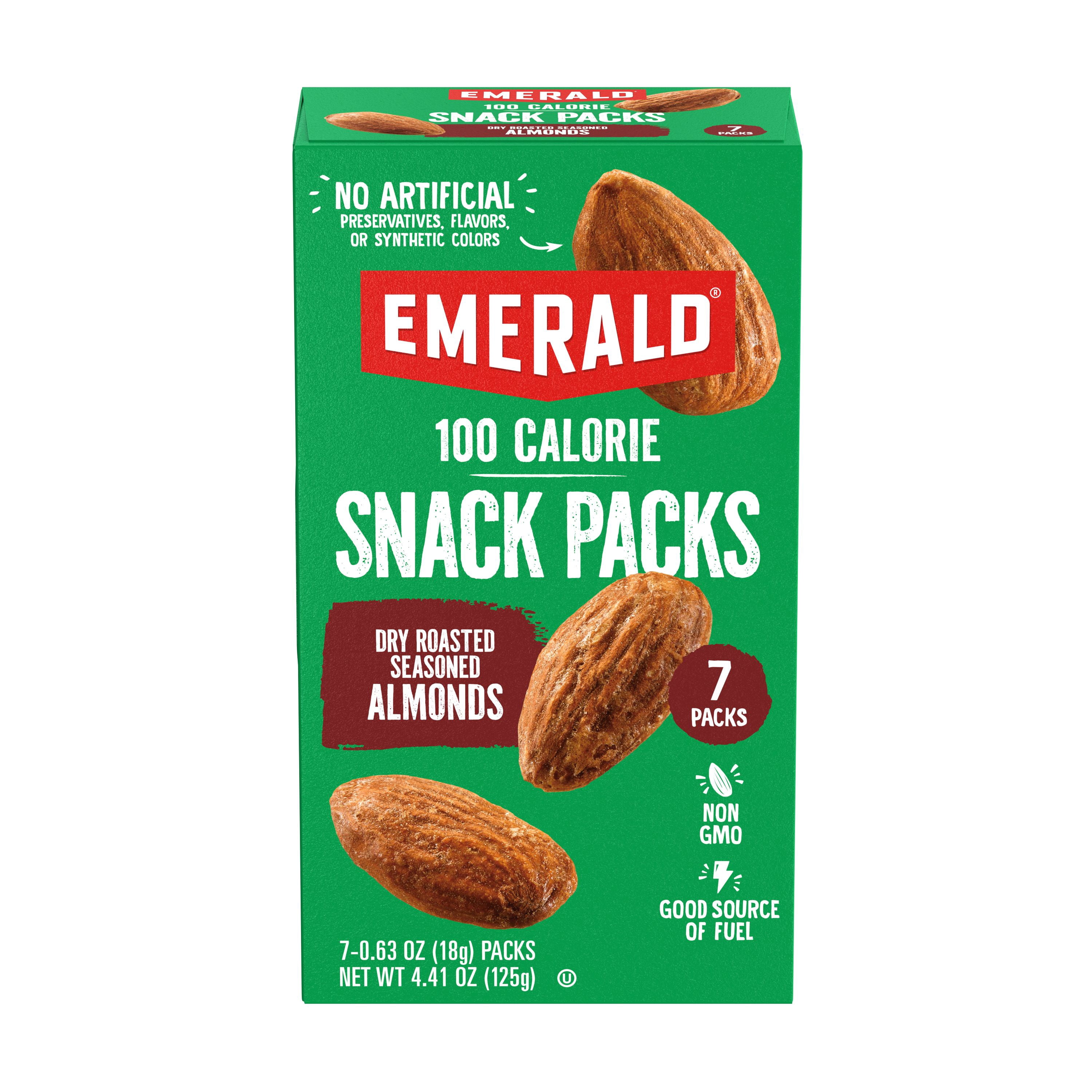 Emerald Nuts Dry Roasted Almonds, 100-Calorie Packs, 7 Count (Pack of 3)