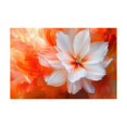 thumbnail image 5 of Mudket Canvas Wall Art Framed Ready to Hang Orange White Abstract Flower Print, Colorful Floral Wall Decor Floral Canvas Artwork for Living Room Bedroom Office, Modern Pictures - 12"L x 8"W, 5 of 10