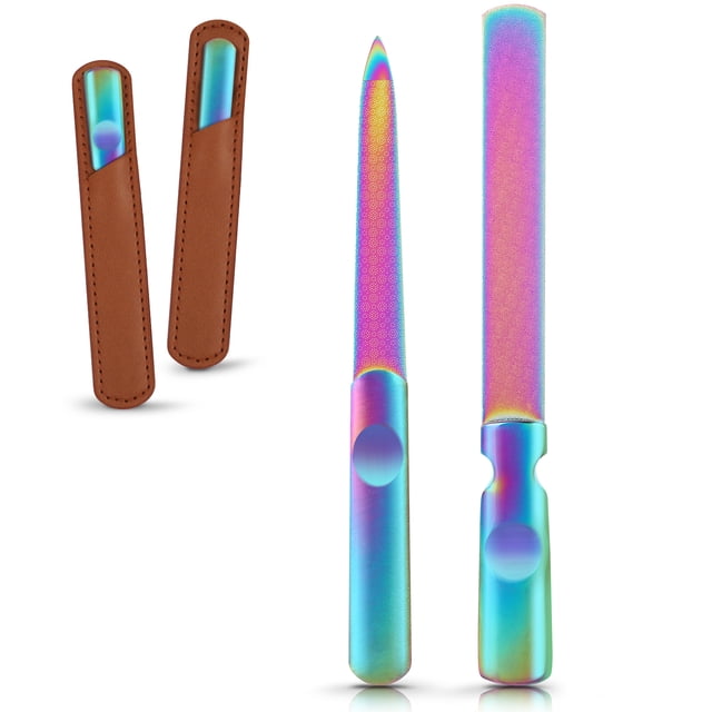 MasteelfCA 2pcs Nail Files Double Side Nail Files Stainless Steel Nail Files Precision Filing Tools