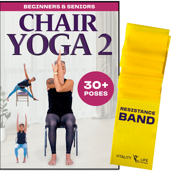 Chair Yoga for Seniors & Beginners   Band. 30  Yoga Poses. Beginner Chair Yoga DVD- Chair Exercises