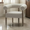 thumbnail image 6 of Benjara Cid Archie 32 Inch Accent Chair, Beige Fabric, Rounded Back, Solid Wood, 6 of 6