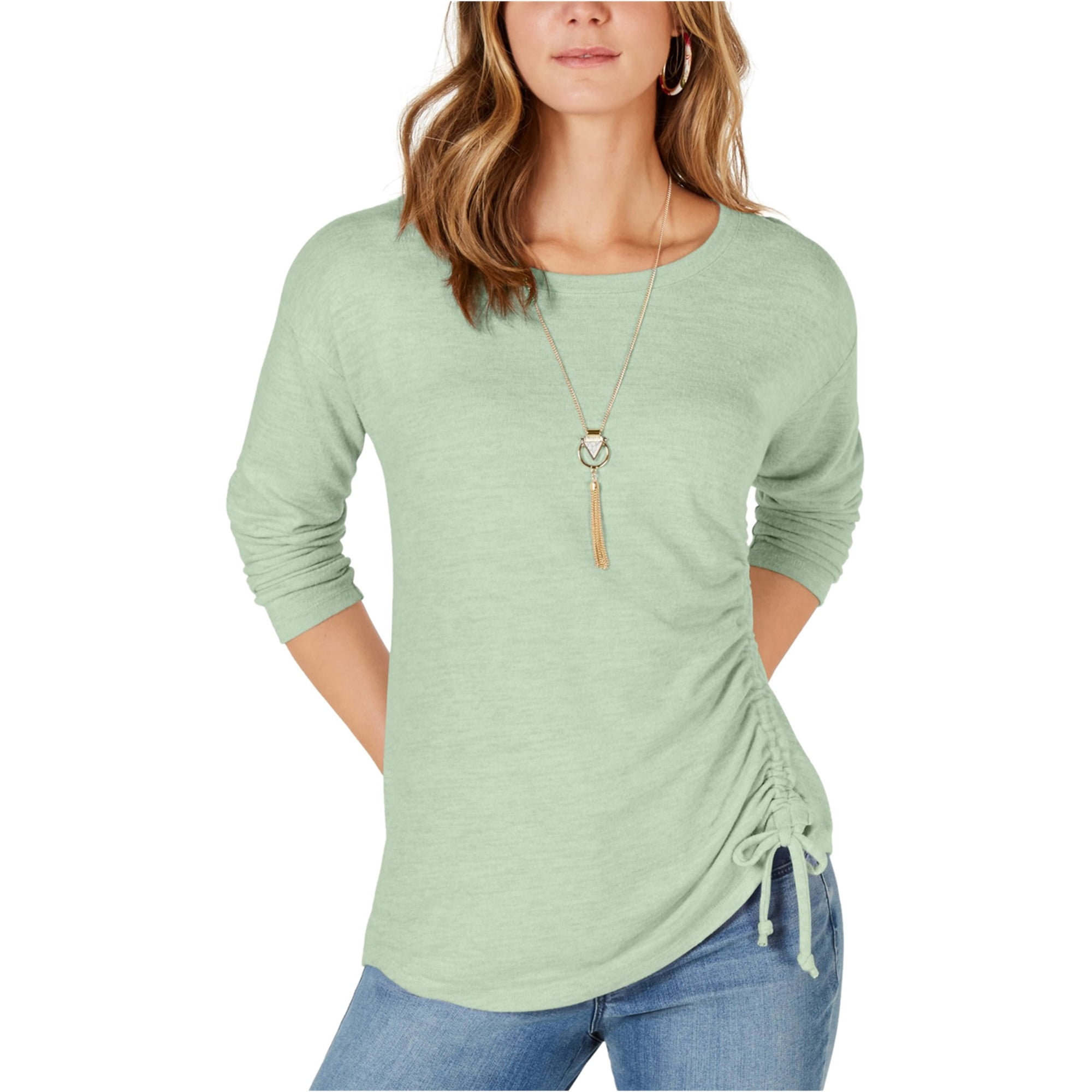 ruched pullover sweater