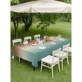 thumbnail image 4 of Outdoor Tablecloth with Umbrella Hole for Patio/Picnic/Party/Camping, Green Brown Ombre Waterproof Table Cloth Rectangle Table Cover Washable, Modern Gradient Abstract Art (54"x 80"), 4 of 8