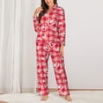 thumbnail image 2 of Fuzoiu valentine day with heart Print Women's Long-Sleeved Pajama,Lounge Button Down Nightwear,Womens Notch Collar Pajama Set-XX-Large, 2 of 7