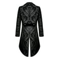 thumbnail image 3 of Alkepwun Tuxedo for Men Vintage Gothic Victorian Lapel Frock Coat Steampunk Gothic Medieval Jacket Halloween Costume Long Sleeve Hoodless Floral Subtle Pattern Casual Jacket, 3 of 6