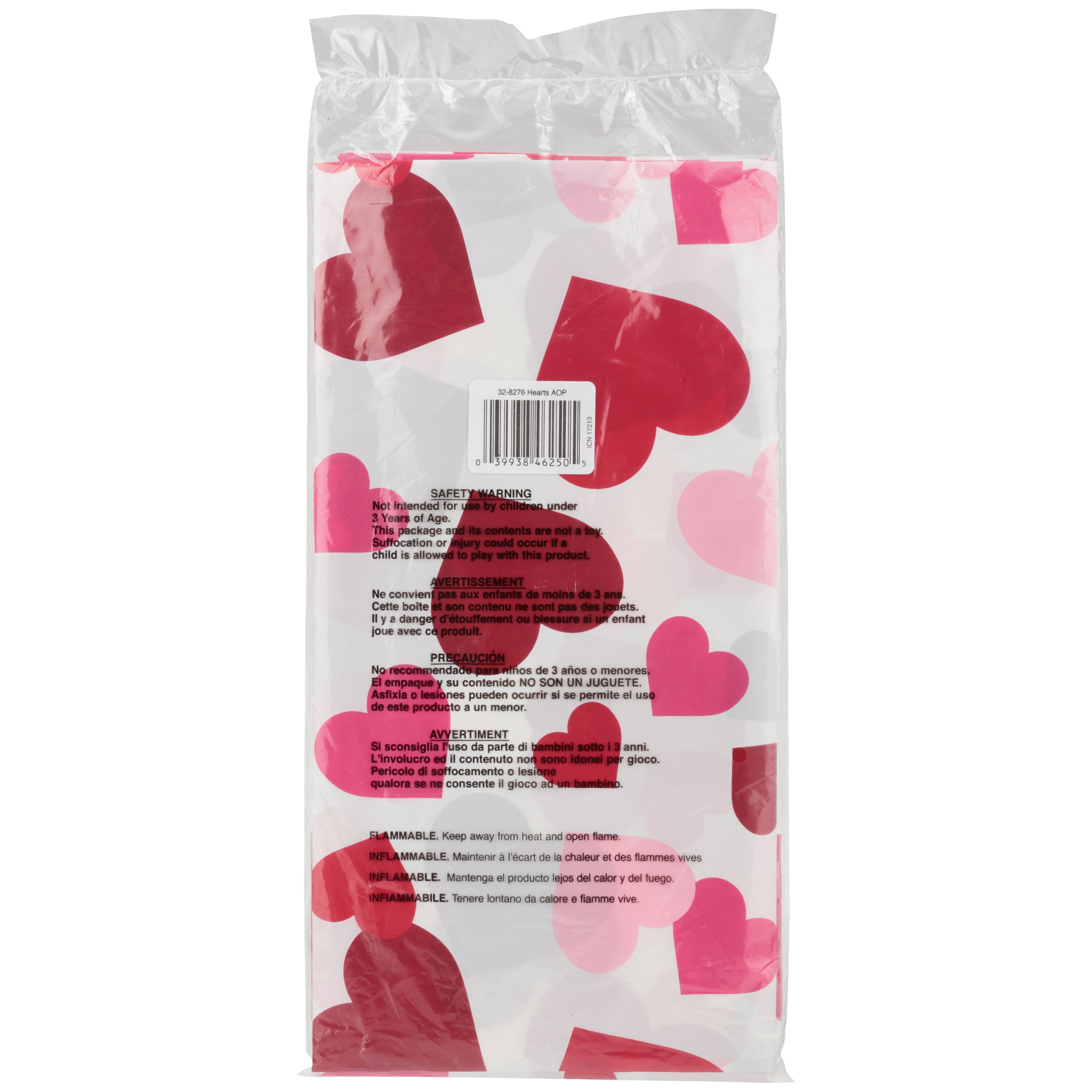 6 Pack Valentines Day Hearts Plastic Tablecloth Walmart Com Walmart Com