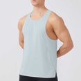 thumbnail image 2 of HappyYEE Men's Quick Dry Tank Tops Summer Outdoor Running Athletic Sleeveless Tops Hem Split Lightweight Comfy Tanks White S, 2 of 6