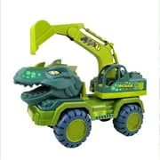Guvpev Car Toys Dinosaur Excavators Lorry Toys Plastic Dinosaur Toys Children's Christmas Gifts For Boys And Girls Aged 3 To 6 Years - Green