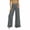 Gray, variant on Costeam Womens High Waisted Wide Leg Pants Ruffle Flared Hem with Side Pockets Elastic Back Waist Loose Fit Solid Color Lightweight Soft Flowy Casual Full Length Trousers