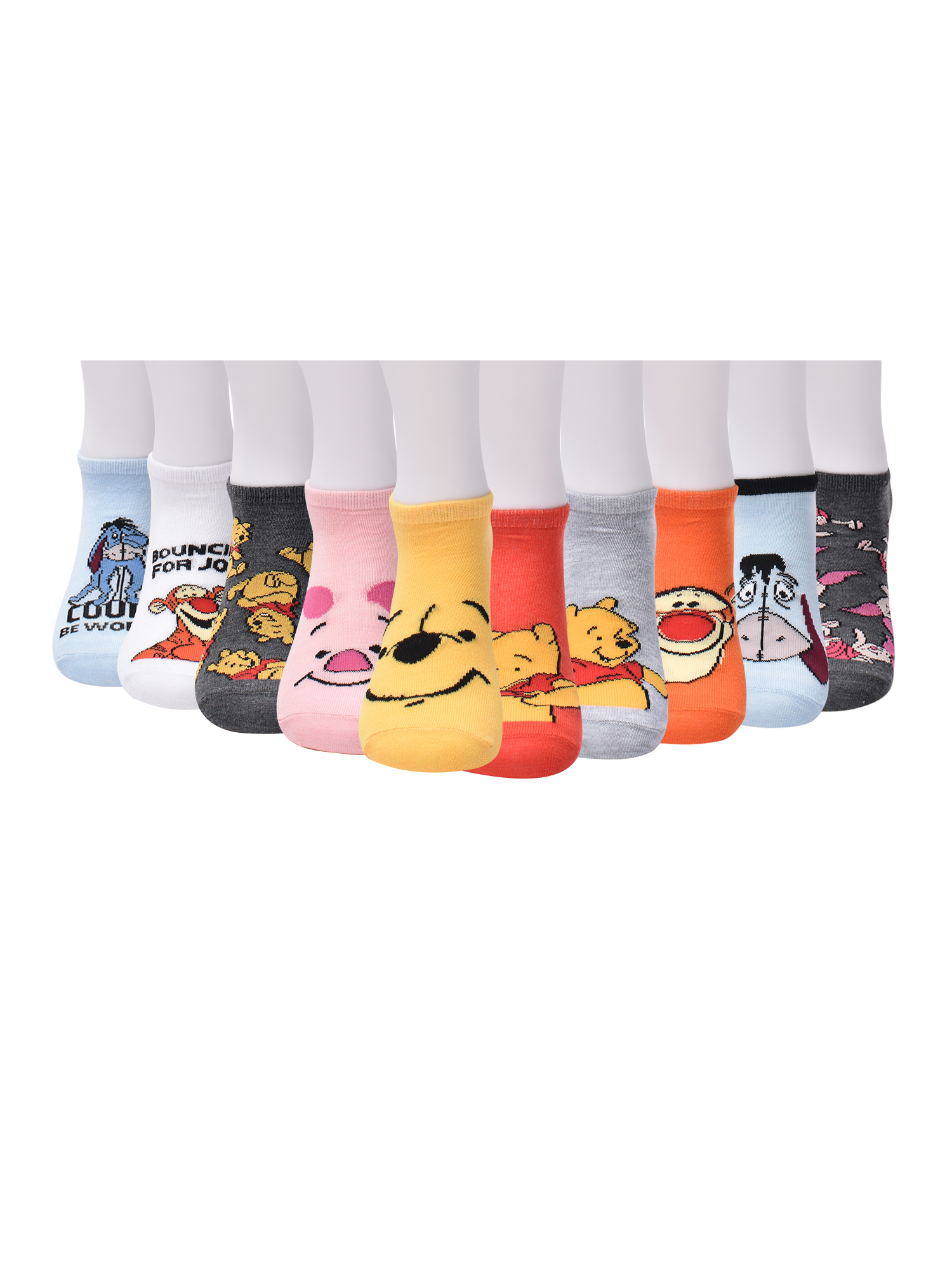 Disney Womens Winnie the Pooh Graphic Super No Show Socks, 10-Pack, Sizes 4-10 - image 4 of 5