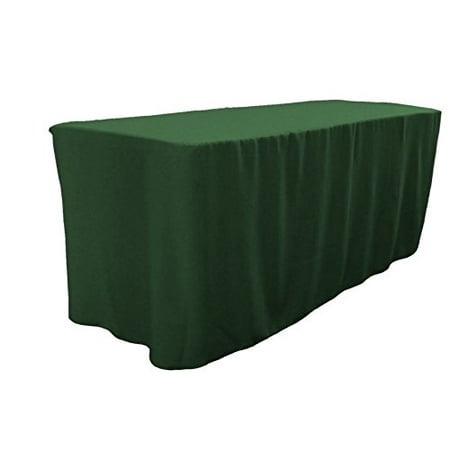 4' Ft. Fitted Polyester Table Cover Trade Show Booth Dj Tablecloth Hunter Green, 1-Piece Design - 4 Sided And Top Together By Tablecloth