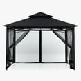 thumbnail image 4 of ABCCANOPY 10'x12' Patio Gazebo With Mosquito Netting and Double Soft Roof Canopies for Shade and Rain,Black, 4 of 9