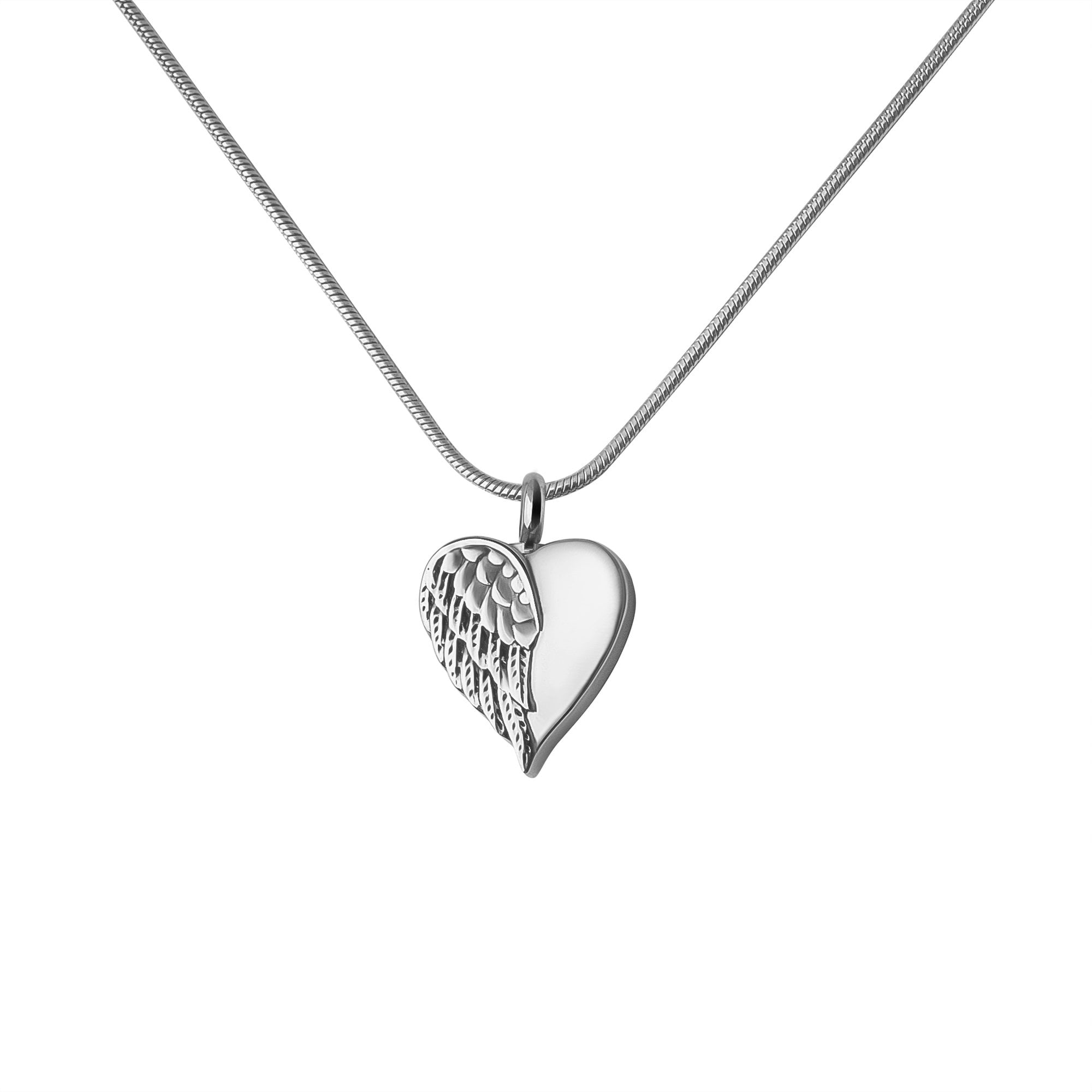 Anavia Cremation Heart Urn Necklace, Love Heart Angel Wing Locket, Ashes Jewelry for Women Men Keepsake Pendant, Memorial Locket Ash Holder