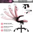 thumbnail image 3 of Dkeli Pink Massage Gaming Chair Ergonomic Office Chair W/Lumbar Support, Adjustable Racing High Back Computer Desk Chair Comfortable Seat for Women, 3 of 7