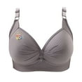 thumbnail image 4 of Wireless Support Bras for Women Plus Size Breathable Daily Underwear Small Print Bra Gray XS-4XL, 4 of 4