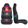 thumbnail image 4 of KAKALAD Neon Sunset Scene Palm Trees Tropical Sunsets Beach Landscape Summer 1 Car Accessories Seat Covers Set Vehicle Seat Covers Universal Front Seats Protector 2 Pcs, 4 of 9