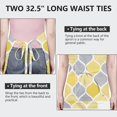 thumbnail image 4 of Yellow and Gray Geometric Quatrefoil Apron-Garden Aprons for Women with Pockets-Cotton Linen Waterproof Kitchen Cooking Gardening Aprons Adjustable for Kitchen,Cooking,BBQ and Salon 33x27 Inch, 4 of 5