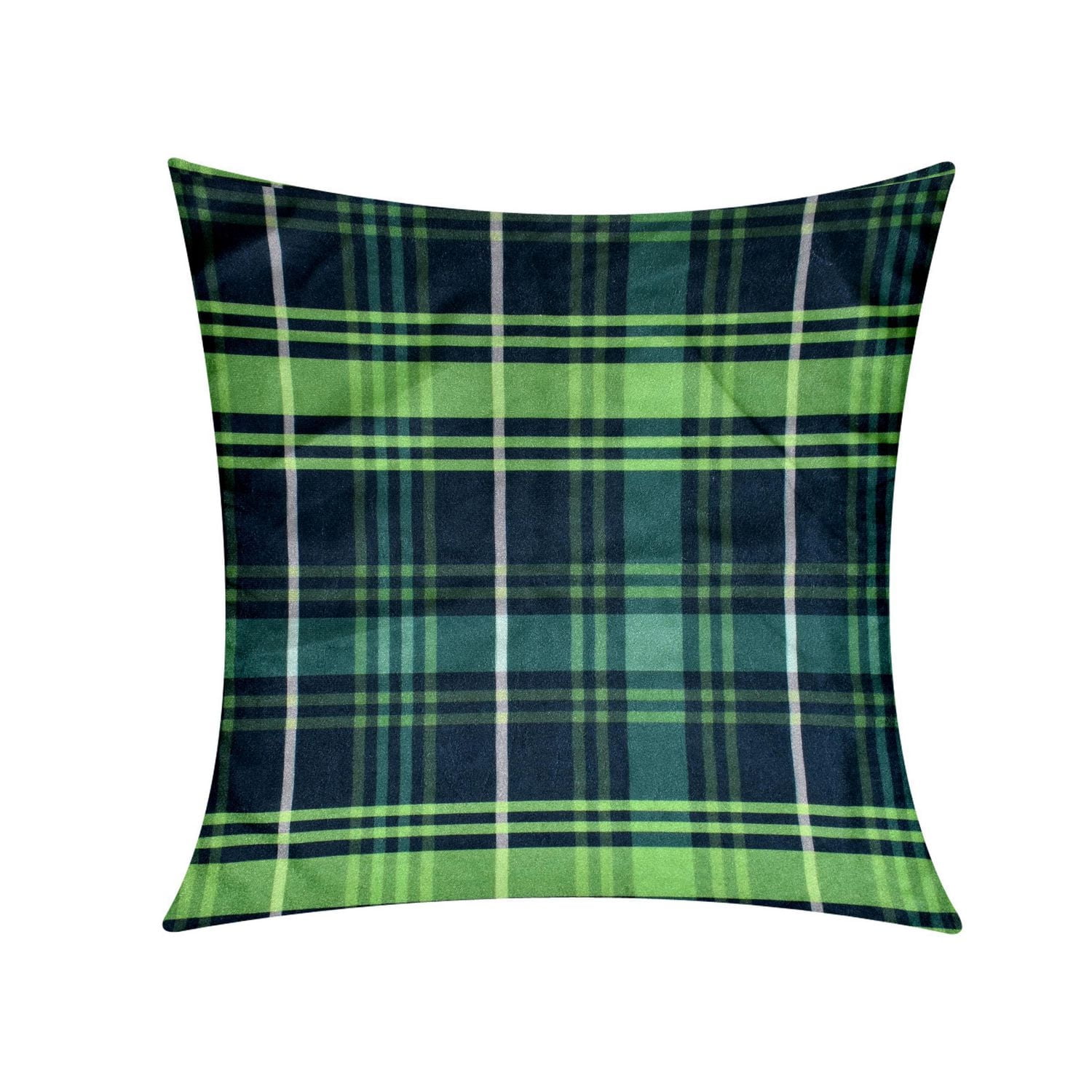 Coussin décoratif Holiday Forest Cabin Green Plaid Cushion