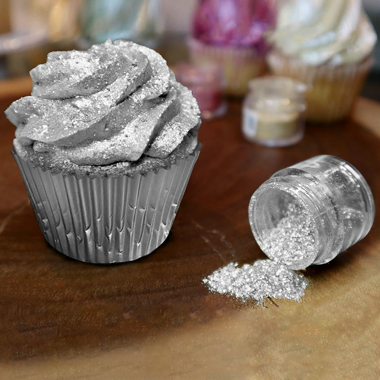 Bakeebake Silver Luster Dust Edible 15g - Edible Glitter for Drinks &  Desserts - Gluten Free Edible Silver Dust for Cake Decorating – Tasteless  Vegan