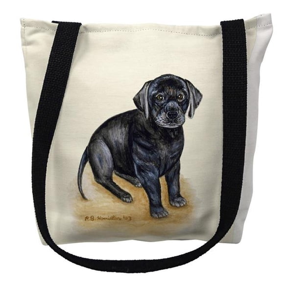 Betsy Drake TY069M 16 x 16 in. Black Lab Tote Bag - Medium