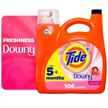 Tide Plus a Touch of Downy Liquid Laundry Detergent, April Fresh Scent, 106 Loads, 149 fl oz