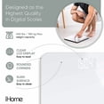 thumbnail image 4 of Báscula digital de baño con plataforma - Báscula iHome de alta precisión - Batería con pantalla LCD - Ideal para gimnasio en casa - 170 kg (Blanca), 4 of 5
