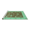 thumbnail image 2 of Ahgly Company Machine Washable Indoor Rectangle Oriental Turquoise Blue Traditional Area Rugs, 2' x 5', 2 of 4